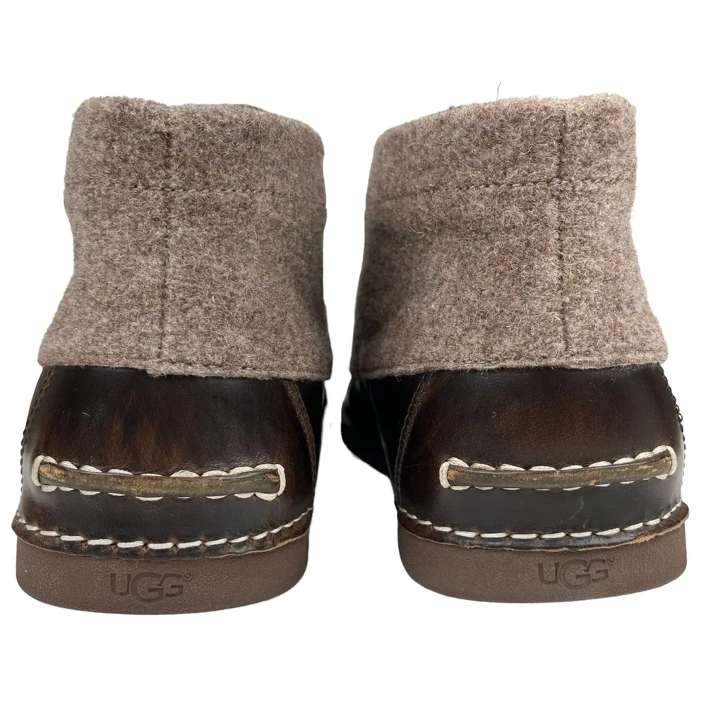 UGG Caldwell Vibram Leather Wool Chukka Boots Brown‎ Men’s Size 12 1003885